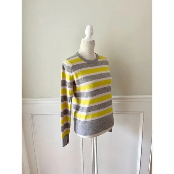 Banana Republic Merino Blend Yellow Striped Sweater S - Picture 2 of 4